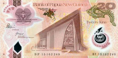 P49 Papua New Guinea 20 Kina Year 2015 (Comm.)